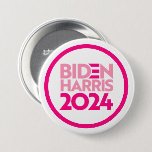 Biden Harris 2024 in Pink 7.5 Cm Round Badge