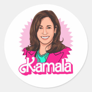 Biden Harris 2024 in Pink Classic Round Sticker