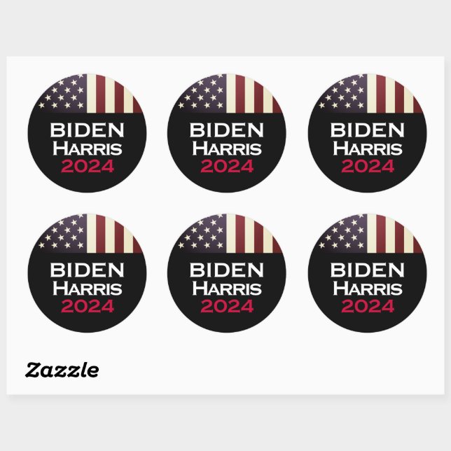 BIDEN HARRIS 2024 Large Campaign Classic Round Sticker (Sheet)