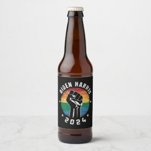 Biden Harris 2024 LGBT Rainbow Gay Pride Election  Beer Bottle Label