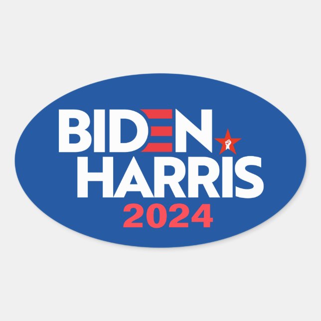 Biden Harris 2024 Oval Sticker (Front)