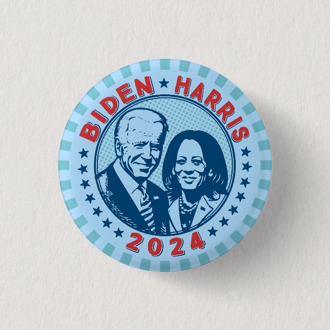 Biden Harris 2024 Retro 3 Cm Round Badge (Front)