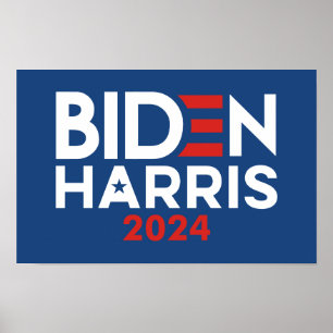 Biden Harris 2024 star - Red White Blue Poster