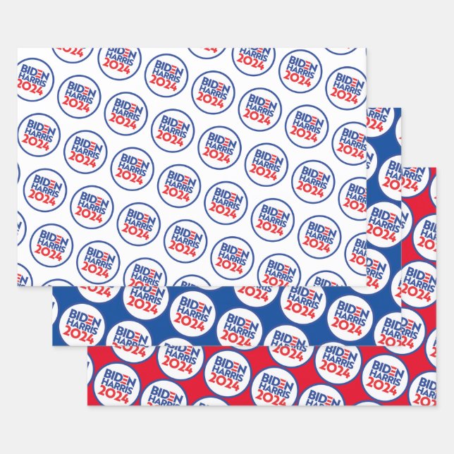 Biden Harris 2024 Wrapping Paper Sheet (Set)