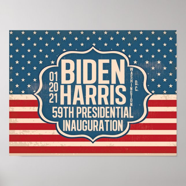 Biden Harris 59th Inauguration Commemorative Poster (Front)