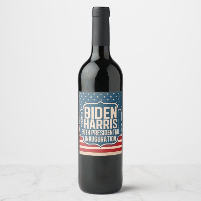 Biden Harris 59th Inauguration Commemorative Wine Label (Front)