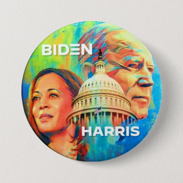 Biden Harris 7.5 Cm Round Badge (Front)