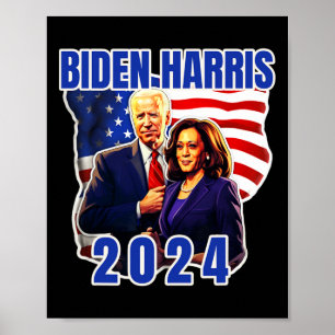Biden Harris American Flag Vote 2024 Election Poster