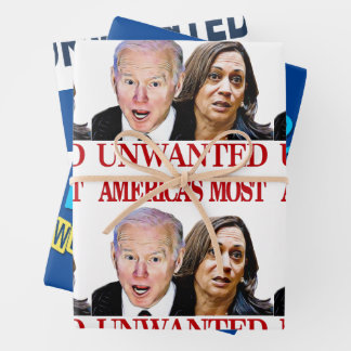 Biden Harris America's Most Unwanted Anti 3 styles Wrapping Paper Sheet