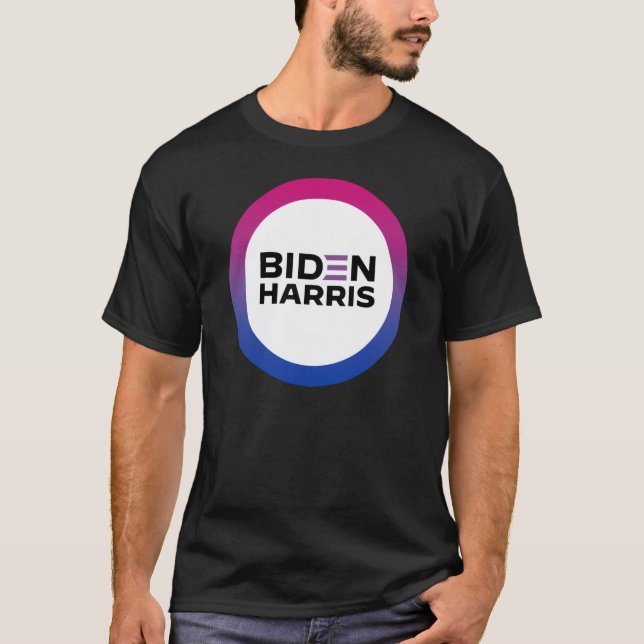 Biden Harris Bisexual Pride T-Shirt (Front)