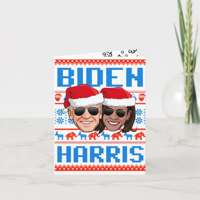 Biden Harris Blue Christmas Card (Front)
