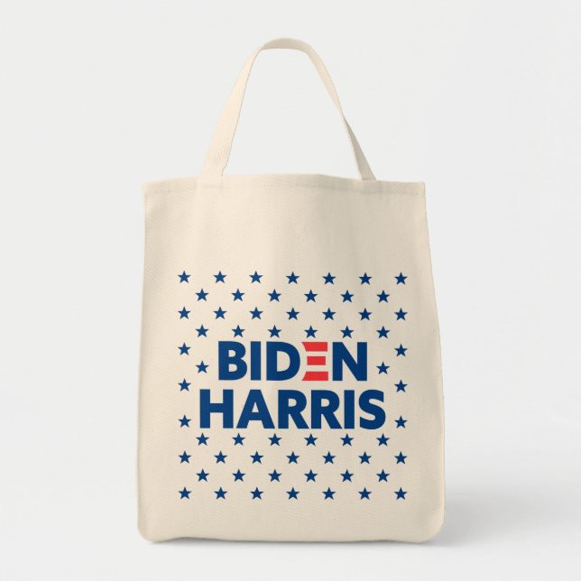 Biden / Harris Blue Stars Pattern Tote Bag (Front)