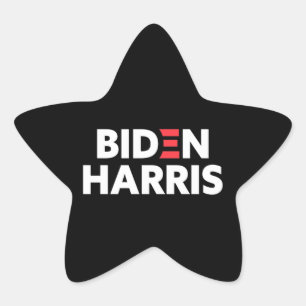 Biden / Harris Election Campaign Black and White Star Sticker