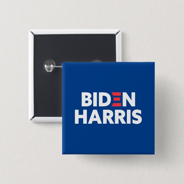Biden / Harris Election Campaign Blue 15 Cm Square Badge (Front & Back)