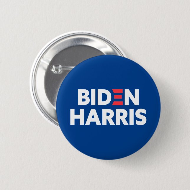 Biden / Harris Election Campaign Blue 6 Cm Round Badge (Front & Back)