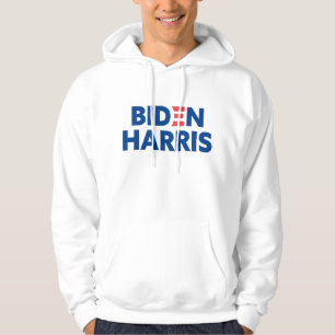 Biden / Harris Election Support Blue Logo White Hoodie