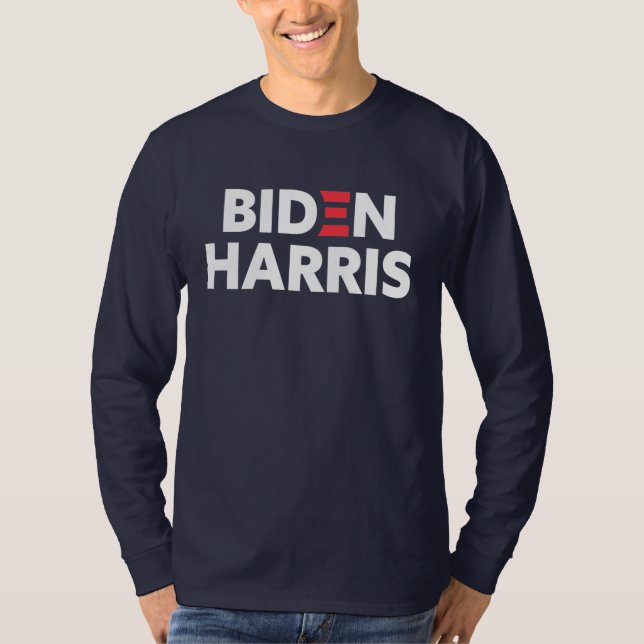 Biden / Harris Election Support Navy Blue T-Shirt (Front)