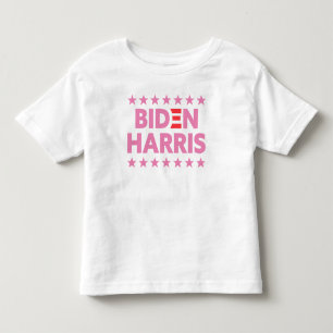 Biden / Harris Election Support Pink Stars White Toddler T-Shirt