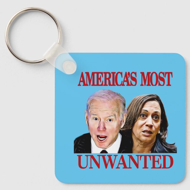 Biden Harris Funny America's Most Unwanted confuse Key Ring (Front)