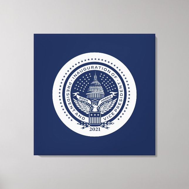 Biden Harris Inaugural Logo Inauguration Day 2021 Canvas Print (Front)