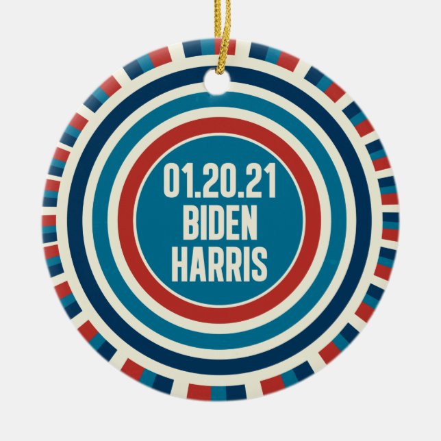 Biden Harris Inauguration Day Keepsake Ceramic Tree Decoration (Front)