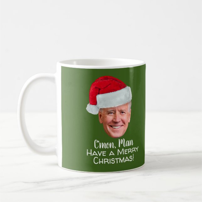 Biden Harris - Joe Santa Hat - C'mon Man Coffee Mug (Left)