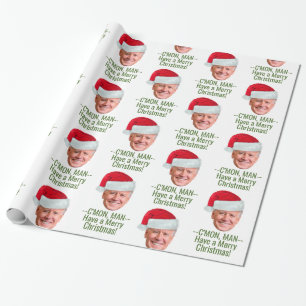 Biden Harris - Joe Santa Hat - C'mon Man Wrapping Paper