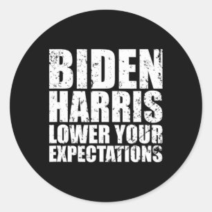 Biden Harris Lower Your Expectations Vintage Repub Classic Round Sticker