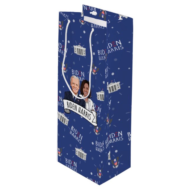 Biden Harris Party  Wine Gift Bag (Front Angled)