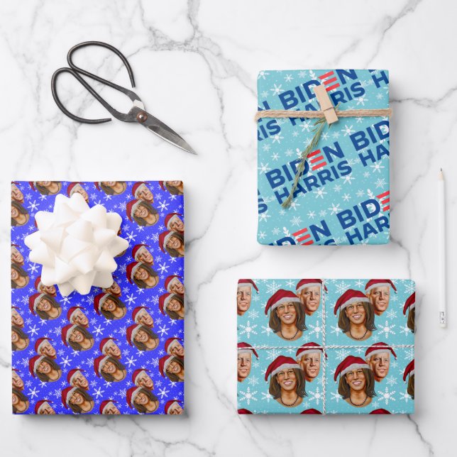 Biden Harris politics Christmas Wrapping Paper Sheet (Front)