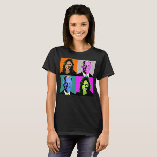 Biden Harris Pop Art (Orange, Grey, Blue, Pink) T-Shirt