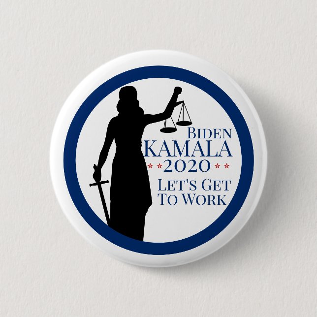 Biden Harris President Get to Work 2020 Election 6 Cm Round Badge (Front)