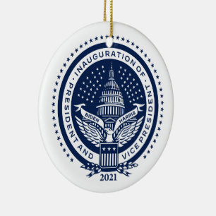 Biden Harris President Inaugural Logo Inauguration Ceramic Tree Decoration