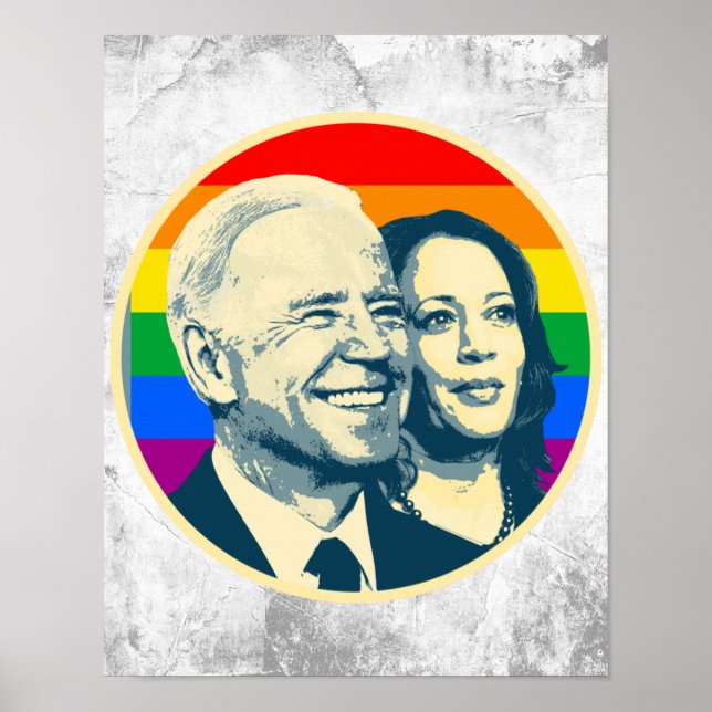 BIDEN HARRIS PRIDE BADGE LARGE POSTER (Front)