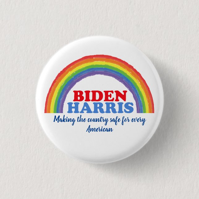 Biden Harris Rainbow Inspirational Quote Custom 3 Cm Round Badge (Front)