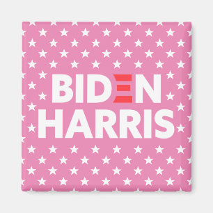 Biden / Harris Stars Pattern Pink Magnet