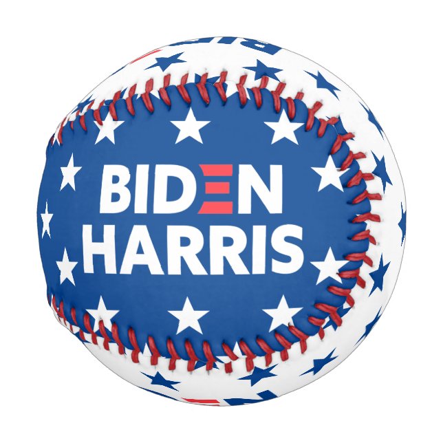 Biden / Harris Stars Pattern White and Blue Baseball (Front Right)