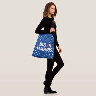 Biden / Harris White Stars Pattern Blue Crossbody Bag