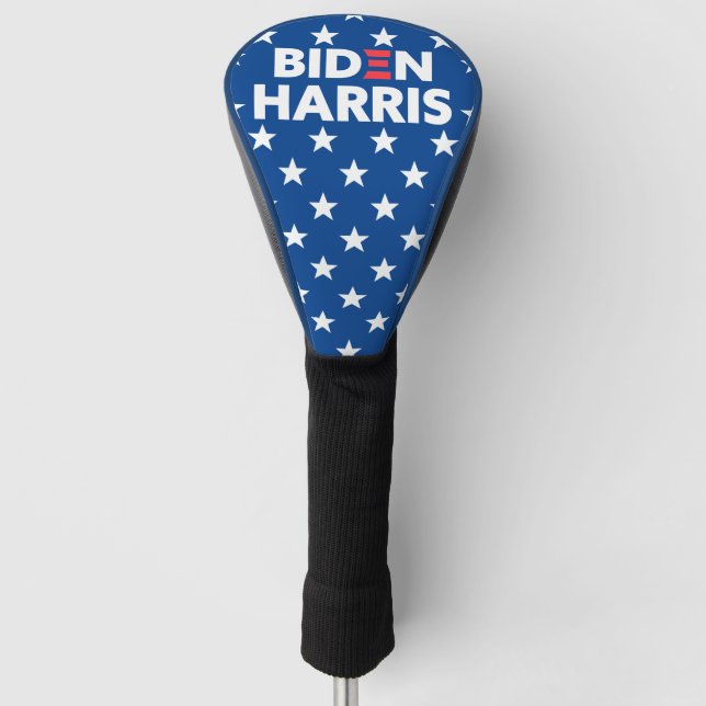 Biden / Harris White Stars Pattern Blue Golf Head Cover (Front)