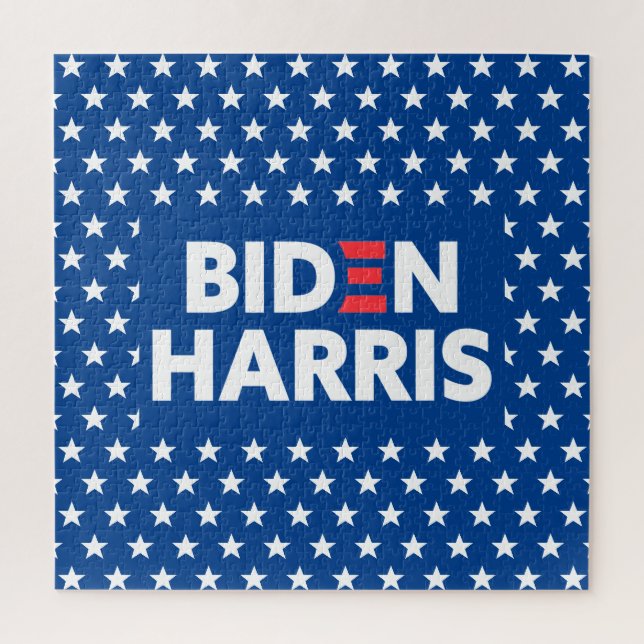 Biden / Harris White Stars Pattern Blue Jigsaw Puzzle (Vertical)