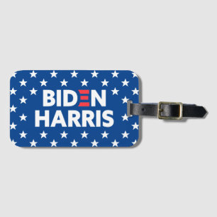 Biden / Harris White Stars Pattern Blue Luggage Tag