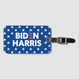 Biden / Harris White Stars Pattern Blue Luggage Tag