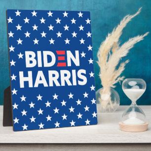 Biden / Harris White Stars Pattern Blue Plaque