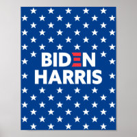Biden / Harris White Stars Pattern Blue