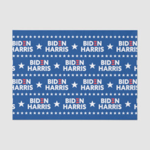 Biden / Harris White Stars Pattern Blue Tissue Paper