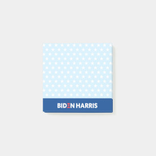 Biden Harris White Stars Pattern Light Blue Post-it Notes
