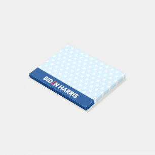 Biden Harris White Stars Pattern Light Blue Post-it Notes
