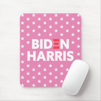 Biden Harris White Stars Pattern Pink Mouse Mat