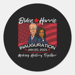Biden Inauguration Making History Together Kamala  Classic Round Sticker