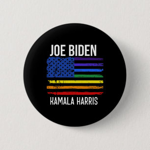 Biden Kamala Harris 2020 Rainbow Us Flag Lgbt Elec 6 Cm Round Badge